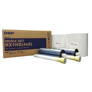 4x6 Media Print Kit for DNP RX1 & RX1HS  Printers, DNP Paper & Ink Ribbon 4x6 x700 x 2 sets (1400 prints) [4x6 RX1HS] 