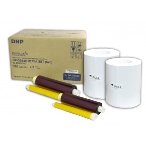 6x8 Media Print Kit for DNP DS620A Printers, DNP Paper & Ink Ribbon 6x8 x200 x 2 sets (400 prints) [DS6206X8] 