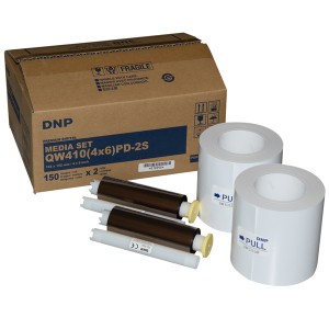 DNP QW410 PERFORATED Media - 4 x 6 - Center Perforated, 2 Kits  (300  Prints) [QW4104x62S] 
