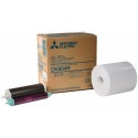 4x6 Media Print Kits for Mitsubishi 9000U, 9500U, 9550U and 9800U Printers, Mitsubishi Roll Paper & Ink Ribbon 4x6 X600 Prints (for U printers only) [CK-954R] 