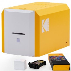 KODAK ID100S Photo ID Card Printer, Easy to Use, Compact, Single Sided Color Printing, 300x1200dpi Edge-to-Edge Printing, Hand Feeding