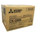 4x6/6x8 Media Print Kits for Mitsubishi D80 Printers, Mitsubishi Paper & Ink Ribbon 4x6 x430 x 2 sets (860 prints) [CK-D868] 
