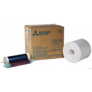 5x7 Media Print Kits for Mitsubishi 9000U, 9500U, 9550U and 9800U Printers, Mitsubishi Roll Paper & Ink Ribbon 5x7 X350 Prints (for U printers only) [CK-955R] 